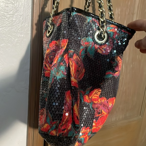 Betsey Johnson Sequin Rose Floral Purse excellent condition. - Picture 6 of 13